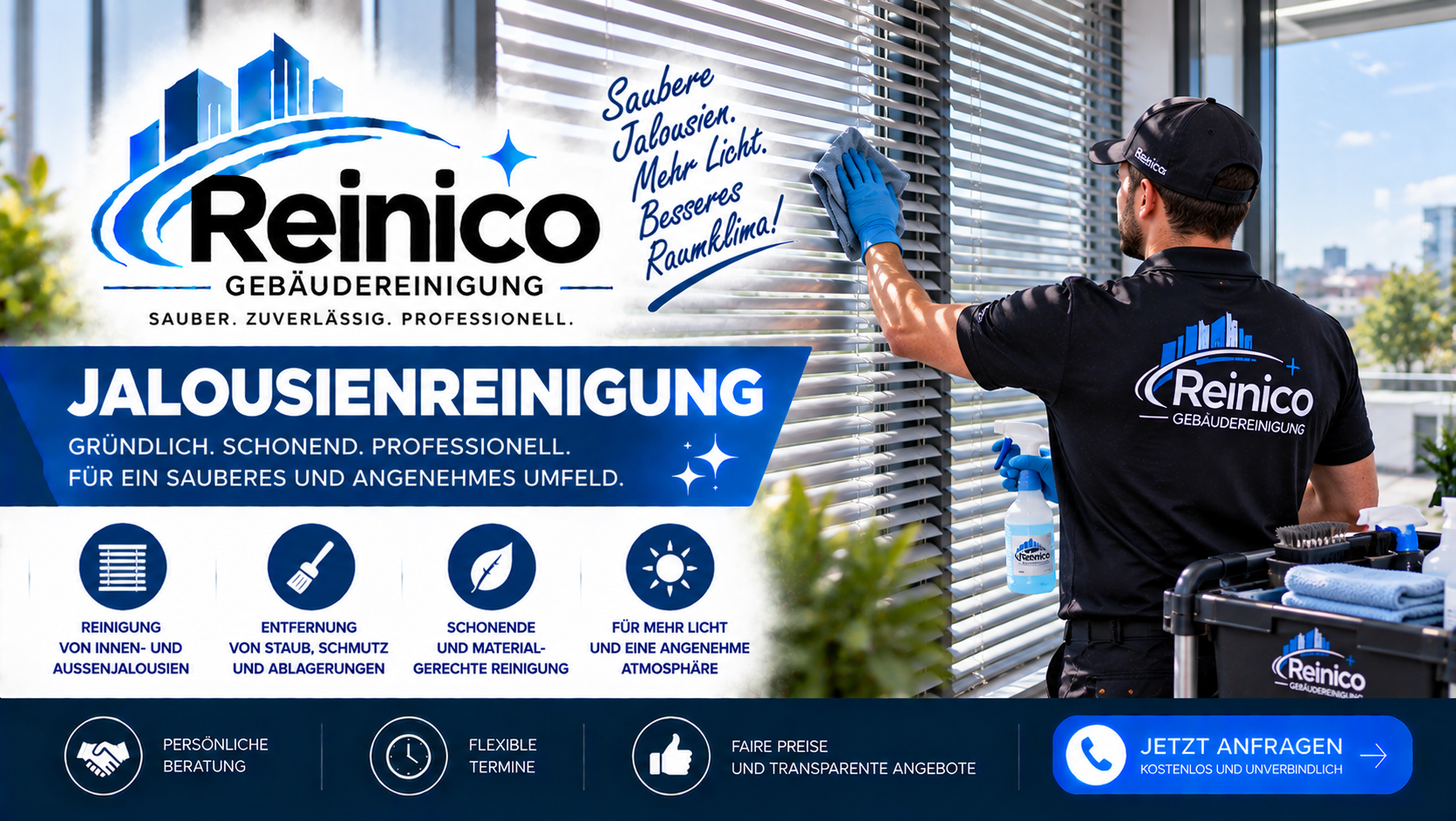 Gepflegte Jalousien und Innenräume